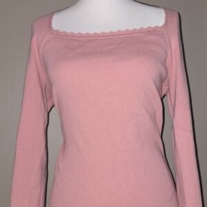 🚚Boden Pink Fitted Ribbed Blouse
